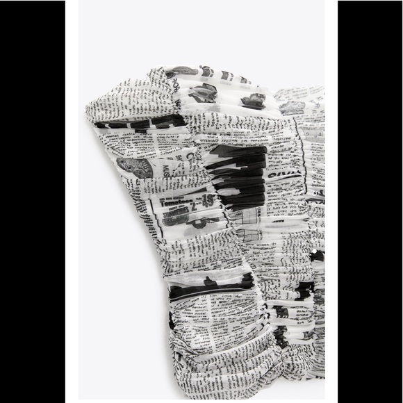 ZARA Newspaper Print Crop Top - Picture 12 of 13